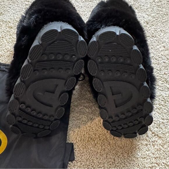 Goldbergh Fun Fur Snow Boots NWT US 9 Black Waterproof Apres Ski Moon Boots - Picture 9 of 10